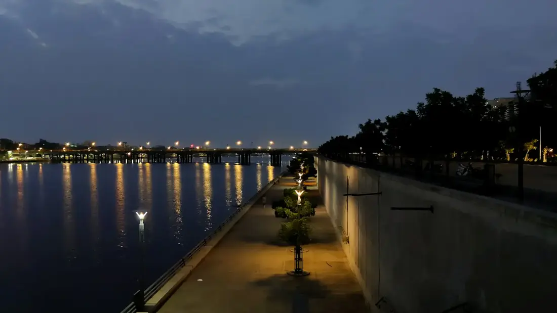 Riverfront at dusk
